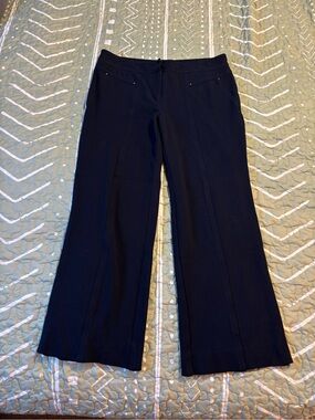 Cache Navy Wide-Leg Ponte Trousers